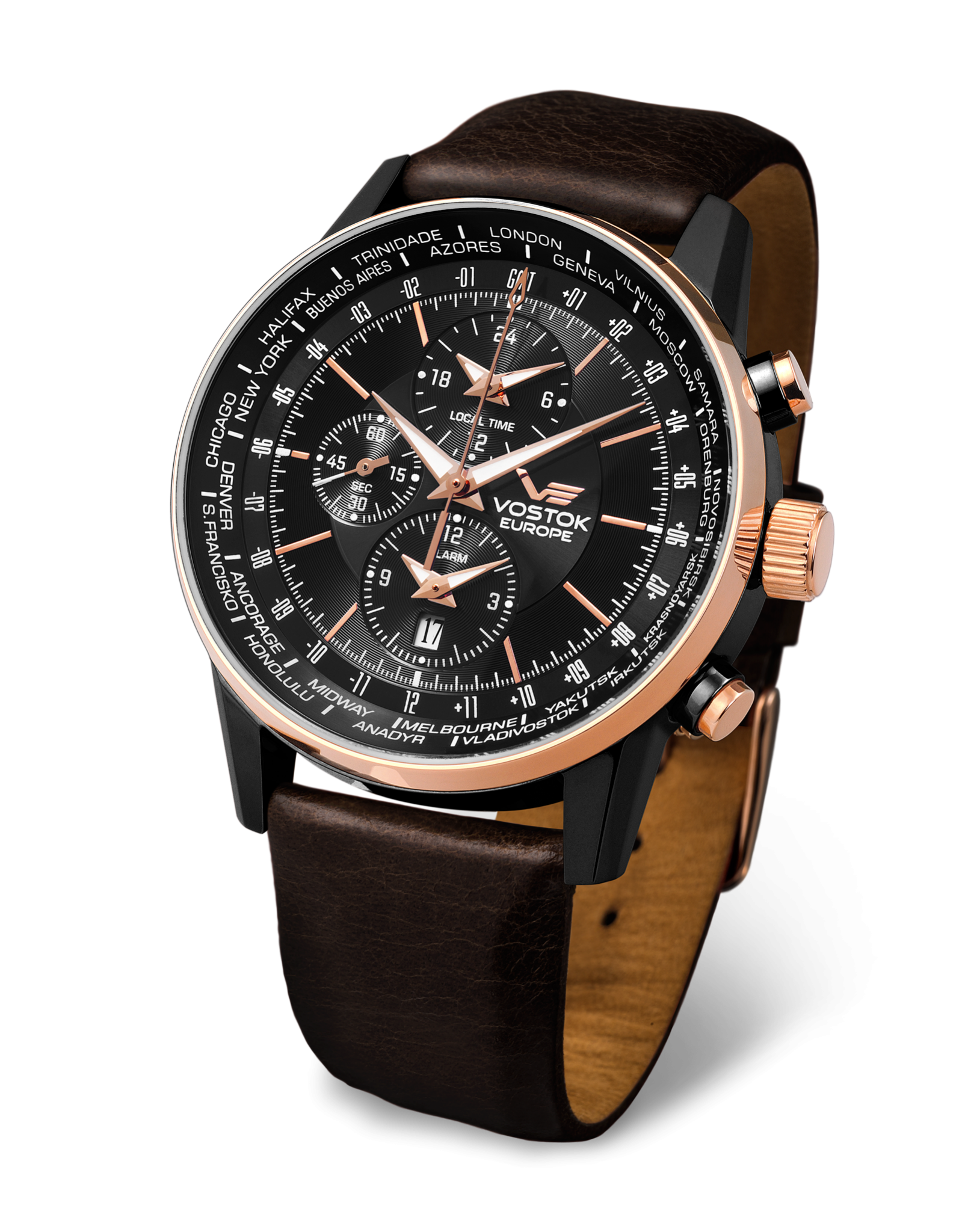 brown leather watch